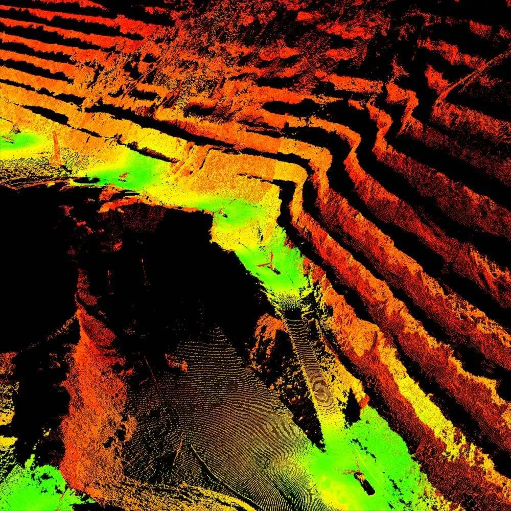 3d scan of an open pit mine