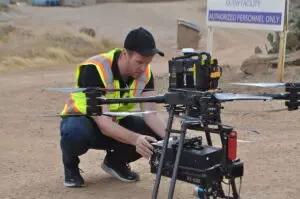 A heavy-lift drone equipped with hyperspectral camera and LiDAR