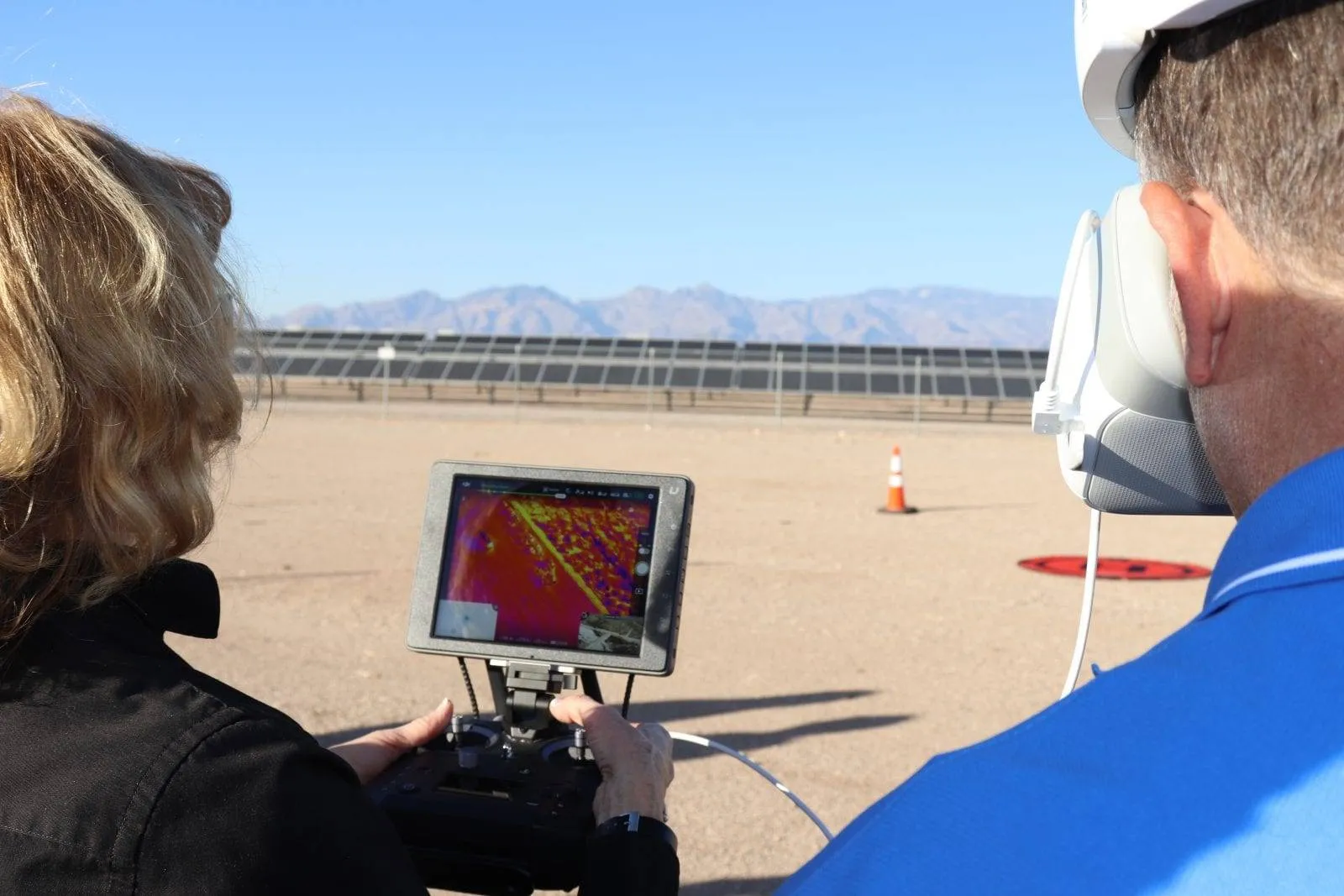 uav-drone-controller Mary Darling showing client drone controller